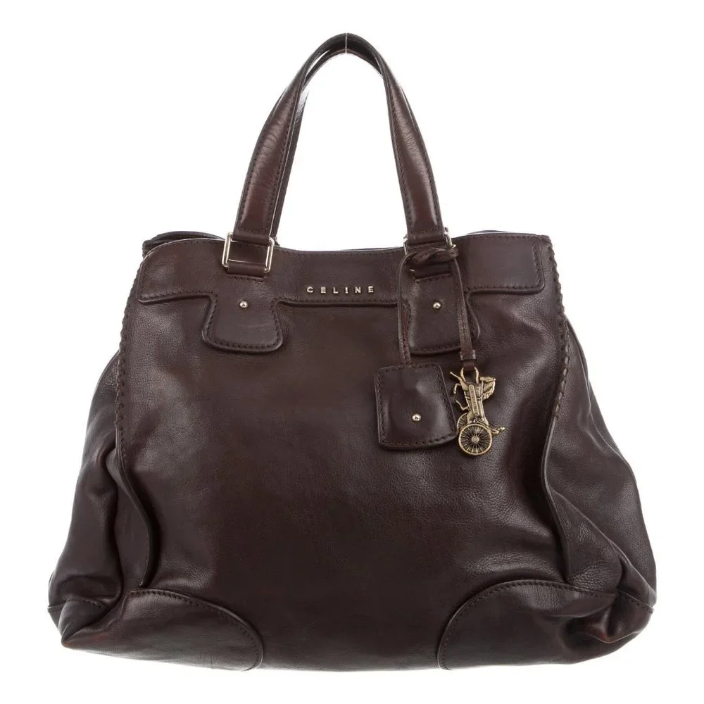 Celine Dark Brown Leather Crossbody Satchel - Picture 2 of 13